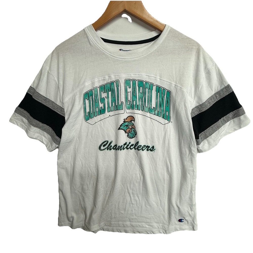 Champion Coastal Carolina Chanticleers Tee Womens XS White Logo Shirt